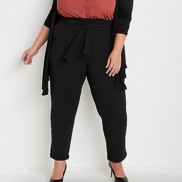 Belle Sky Belted Paper Bag Trousers - Picture 1 of 11